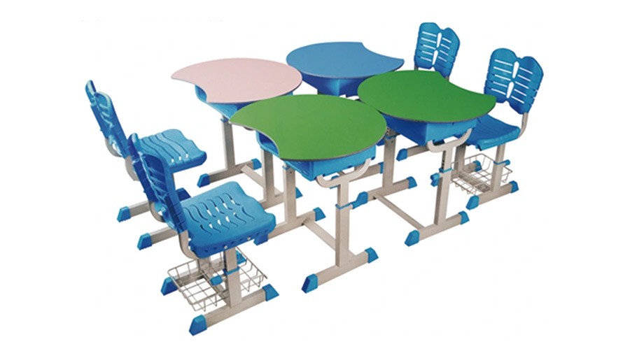 旋钮式手调升降塑料课桌椅 RH-C010