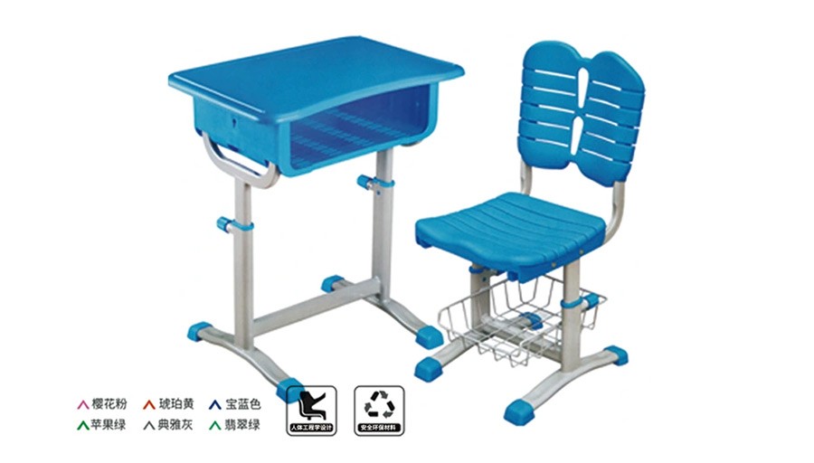Rotary knob hand-adjustable plastic desk and chair RH-C001