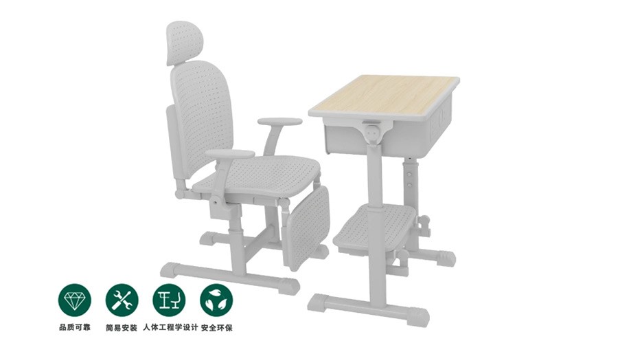 Hand-crank adjustable and height-adjustable midday rest desk and chair RH-C004