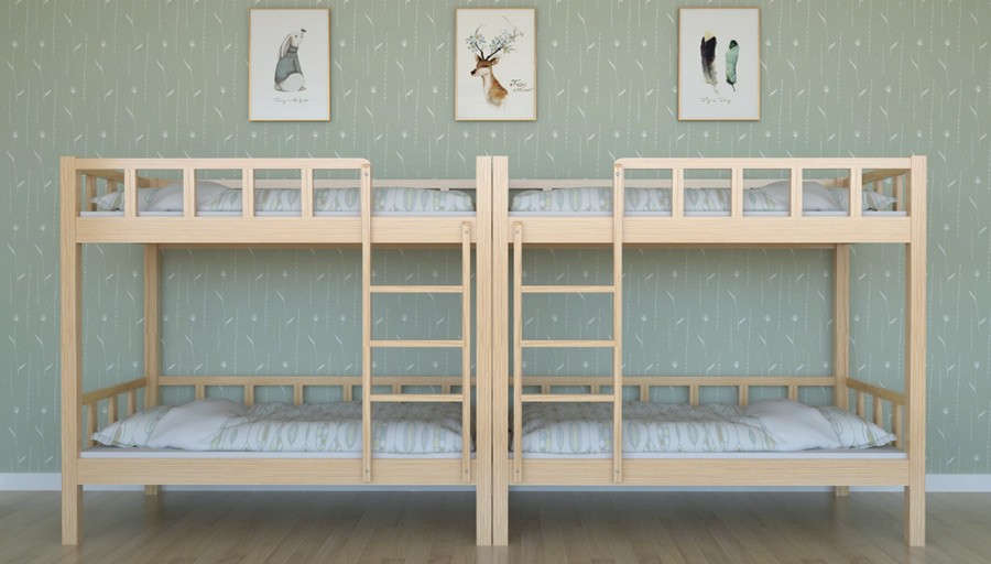 实木侧梯高低床 RH-B046