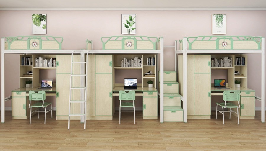 Three-person middle ladder + side ladder combination bed RH-B019